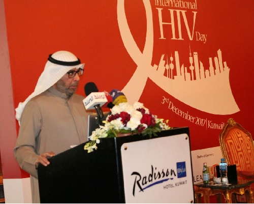 د. يوسف الدويرى يلقى كلمة الافتتاح بالنيابة عن معالى وزير الصحة فى اليوم التوعوى عن مرض الايدز